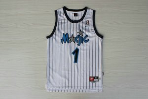 Maillot De Basket Orlando Magic Anfernee Hardaway 1 Engrener Stripe Blanc